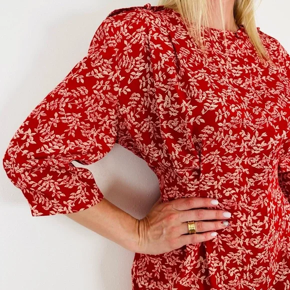 Vintage Ms Chaus Floral Print Shirt Dress Midi Button Front - Picture 3 of 8